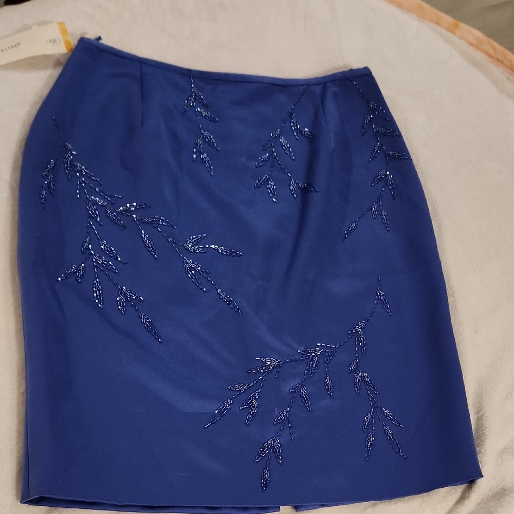 Ladies Dress Skirt, Beaded, Periwinkle in Color